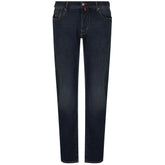 Jacob Cohen Blue Cotton Men Jeans with Orange Stitch Detail - IT40 | M - Jeans
