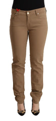 Jacob Cohen Brown Cotton Stretch Mid Waist Skinny Pants - W31 - Trousers