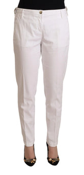 Jacob Cohen White Mid Waist Tapered Birgitte Pants - W31 - Trousers