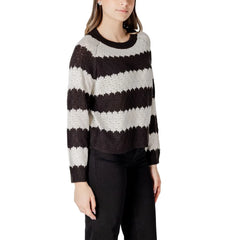Jacqueline De Yong Black And White Marabou Sweater - Sweaters