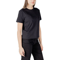 Jacqueline De Yong Black Cotton T-Shirt - T-Shirts