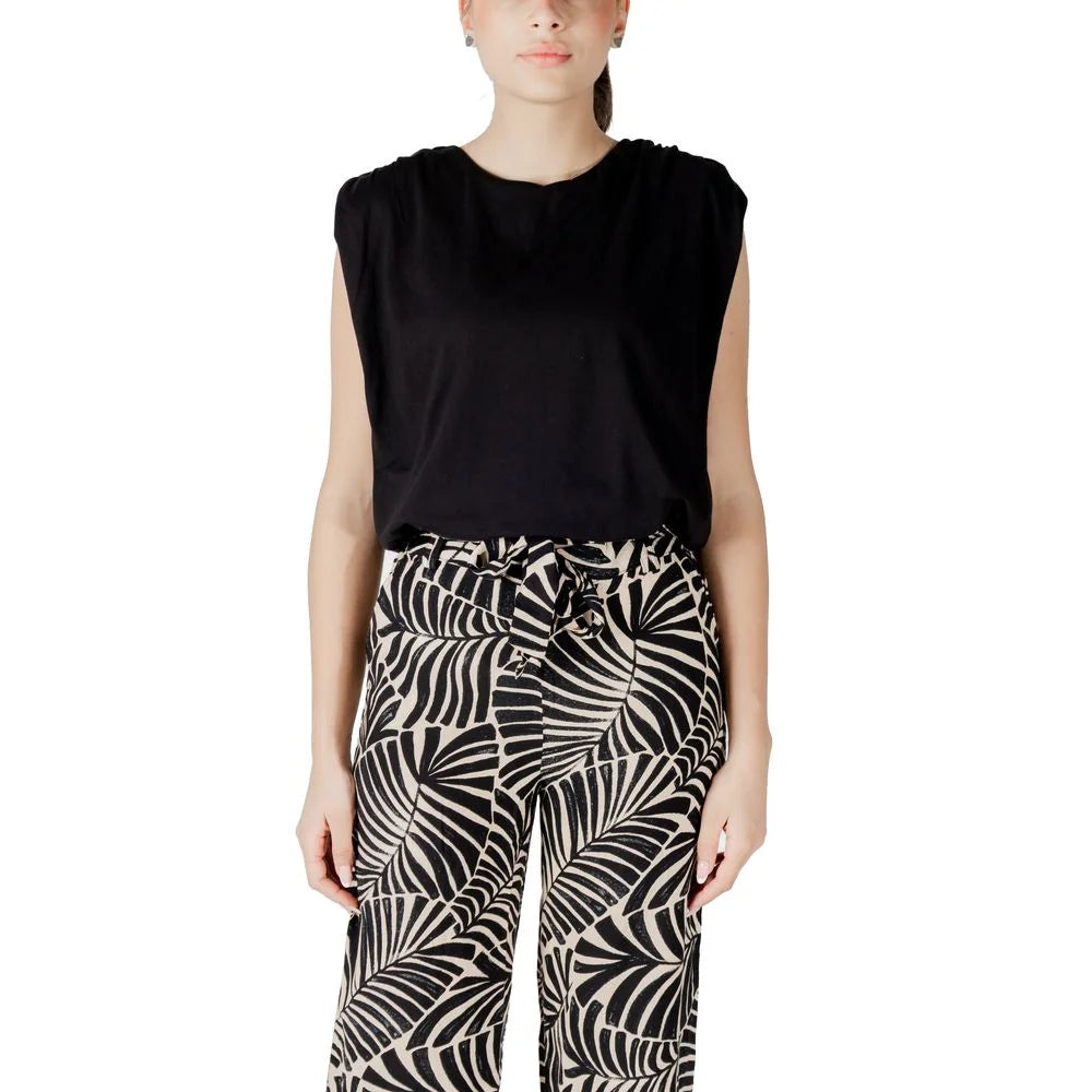 Jacqueline De Yong Black Cotton Top - Tank Tops