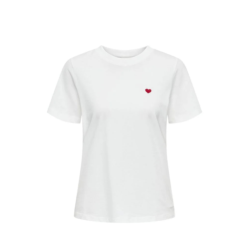 Jacqueline De Yong White Cotton T-Shirt