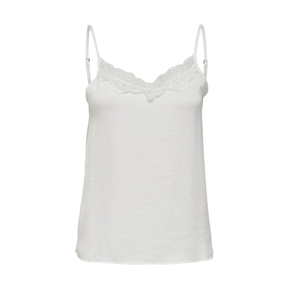 Jacqueline De Yong White Polyester Tank Top - Tank Tops