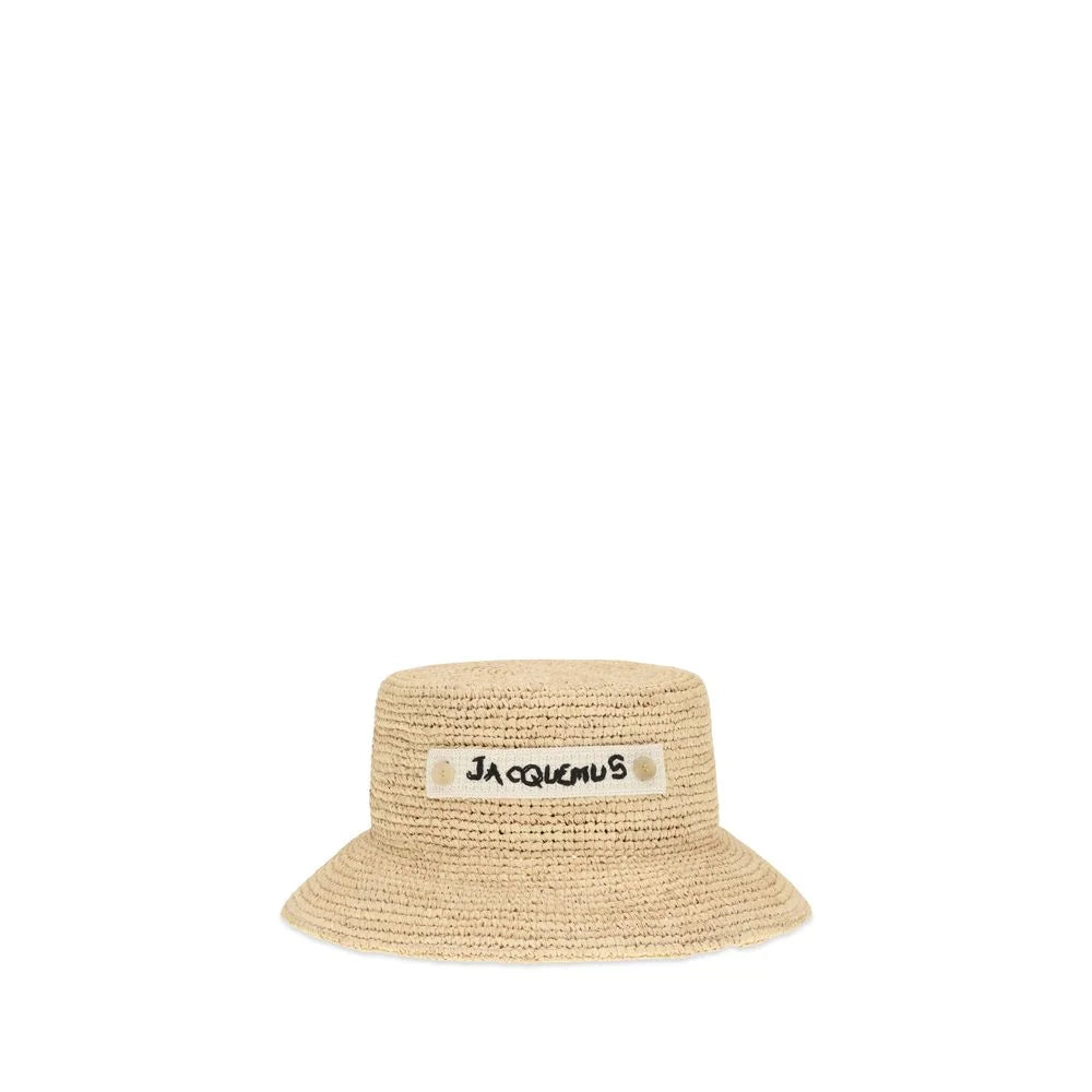 Jacquemus Beige Raffia Bucket Hat - 58 cm|M