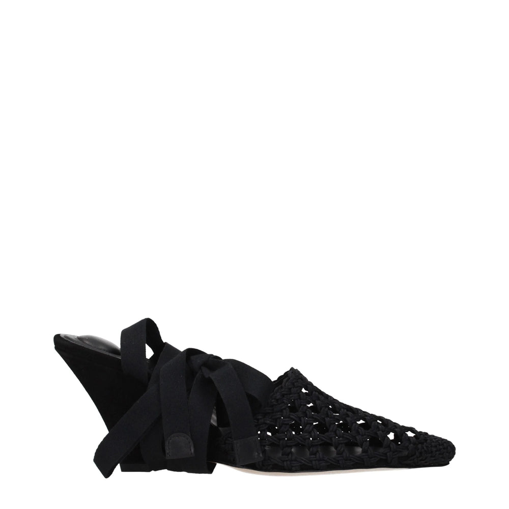 Jacquemus Black Fabric Strap-On Sandals