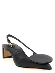 Jacquemus Black Lamb Leather Mid Heel Pumps