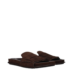 Jacquemus Brown Leather Slippers Sandals - EU42/US9