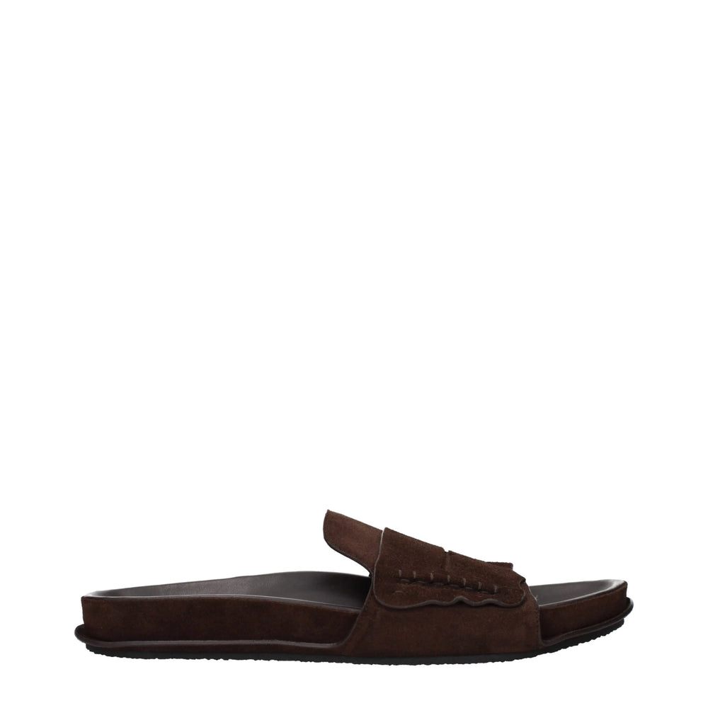 Jacquemus Brown Leather Slippers Sandals - EU42/US9