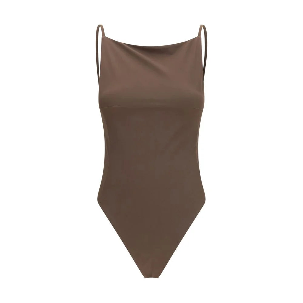 Jacquemus Brown Polyamide One-Piece Swimsuit