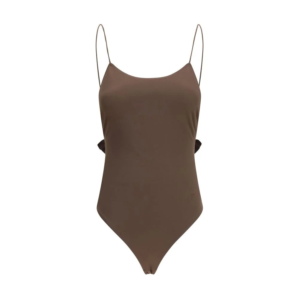 Jacquemus Brown Polyamide One-Piece Swimsuit