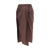 Jacquemus Brown Polyester Midi Skirt