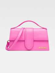 Jacquemus Neon Pink Leather Le Grand Bambino Handbag