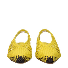 Sandales plates en cuir jaune Jacquemus