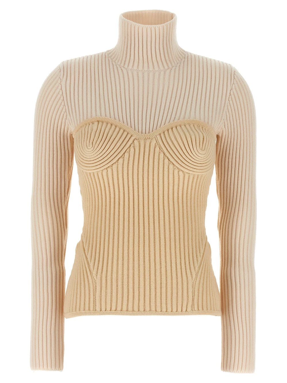Jean Paul Gaultier Beige Merino Wool Cardigan - S
