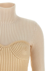 Jean Paul Gaultier Beige Merino Wool Cardigan - S