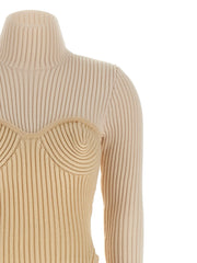 Jean Paul Gaultier Beige Merino Wool Long Dress - XS