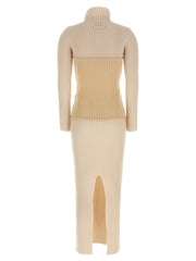 Jean Paul Gaultier Beige Merino Wool Long Dress - XS