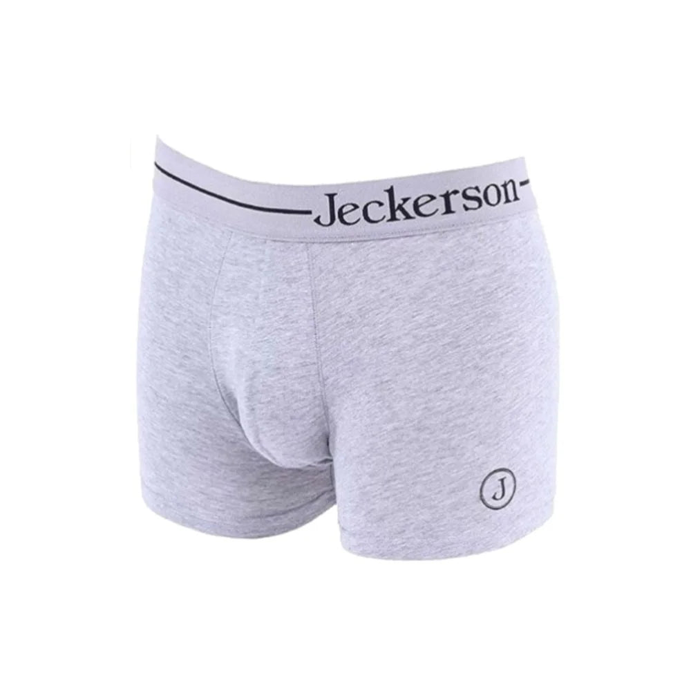 Jeckerson Gray Cotton Men Boxer - Boxer Briefs