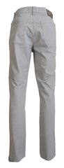 Jeckerson Gray Cotton Tapered Men Casual Pants - W36 - Trousers