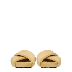 Bežové pantofle Jil Sander s vlasem