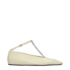 Jil Sander Μπεζ Δερμάτινα Μπαλαρίνα