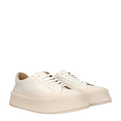 Jil Sander Beige Leather Platform Sneakers - Sneakers