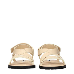 Jil Sander Beige Leather Strap-On Sandals