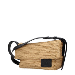 Jil Sander Beige Raffia Crossbody Tas