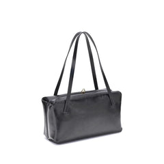 Jil Sander Black Calf Leather Bos Taurus Shoulder Bag