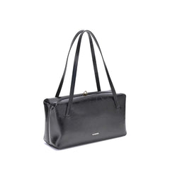 Jil Sander Black Calf Leather Bos Taurus Shoulder Bag