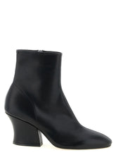Jil Sander Schwarze Stiefel mit Absatz aus Kalbsleder
