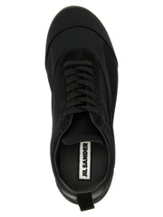 Jil Sander Black Cotton Low Top Sneakers