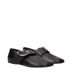 Jil Sander Black Leather Ballet Flats