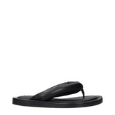Jil Sander Black Leather Flip-Flop Sandals