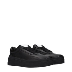 Jil Sander Black Leather Platform Sneakers