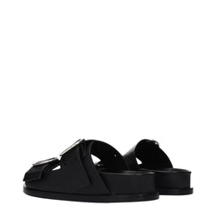 Jil Sander svarte skinn-slippers