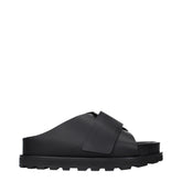 Jil Sander Black Leather Slippers