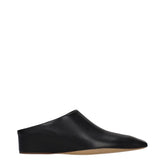 Papuci de piele neagră Jil Sander