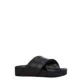 Jil Sander Black Leather Slippers Sandals - EU36/US6