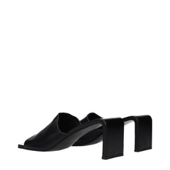 Jil Sander Black Leather Stiletto Heel Sandals