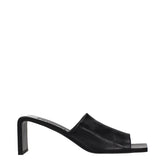 Jil Sander Black Leather Stiletto Heel Sandals - EU36/US6