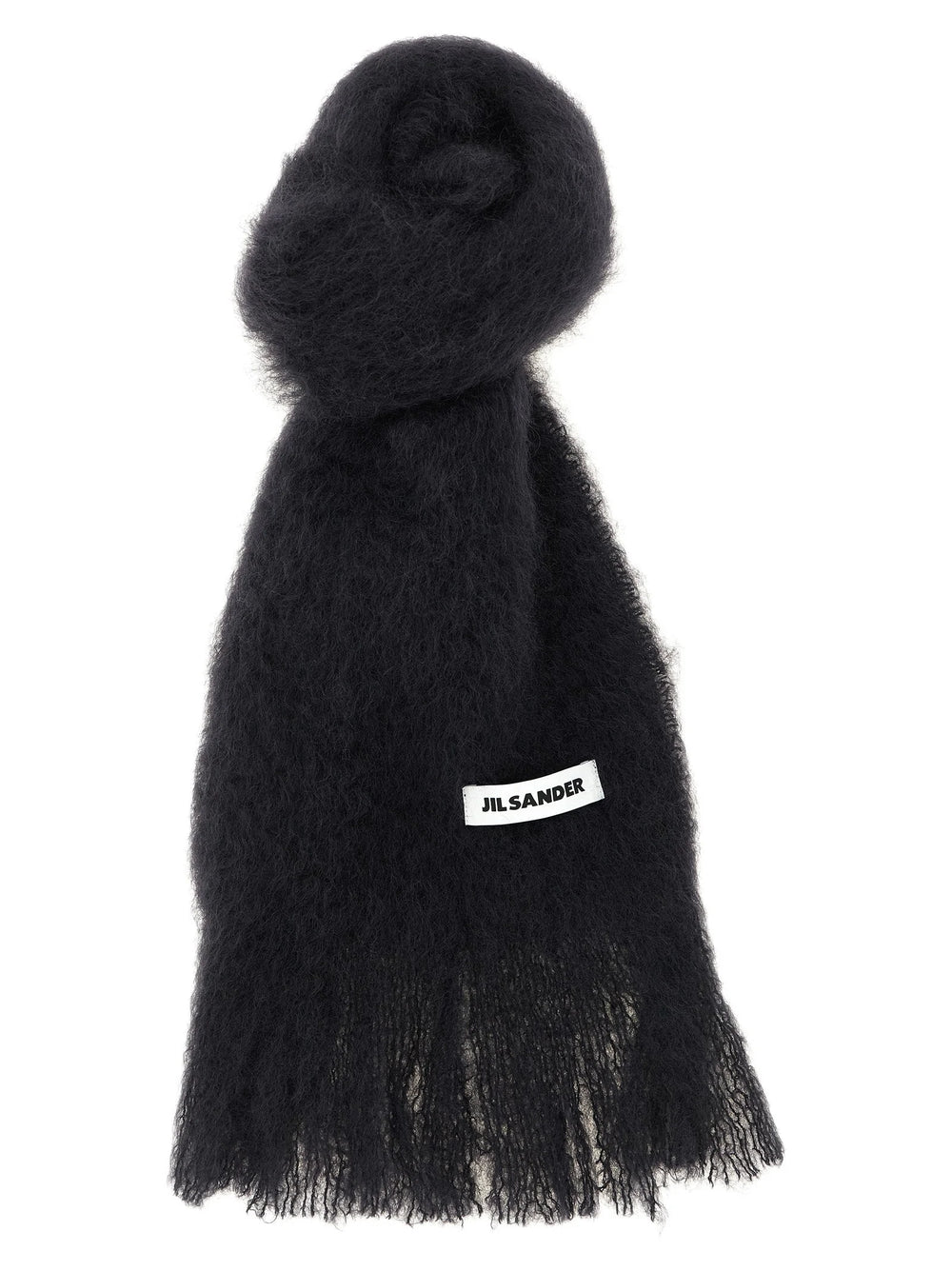 Jil Sander Black Wool Scarf
