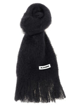 Jil Sander Black Wool Scarf