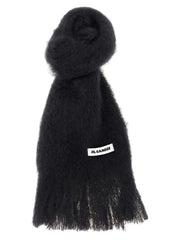 Jil Sander Black Wool Scarf