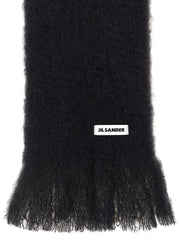 Jil Sander Black Wool Scarf