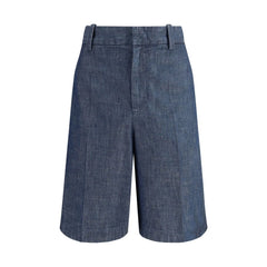 Jil Sander Blue Cotton Bermuda Shorts