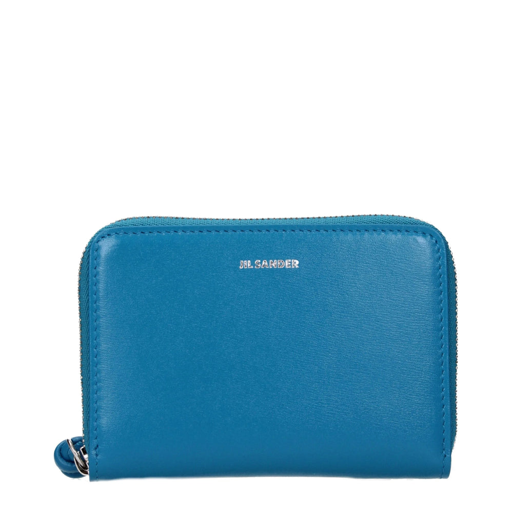 Jil Sander Blue Leather Wallets