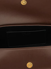 A Mala de Ombro de Couro de Vitelo Castanho da Jil Sander