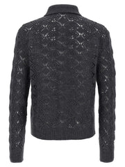 Jil Sander Gray Virgin Wool Cardigan